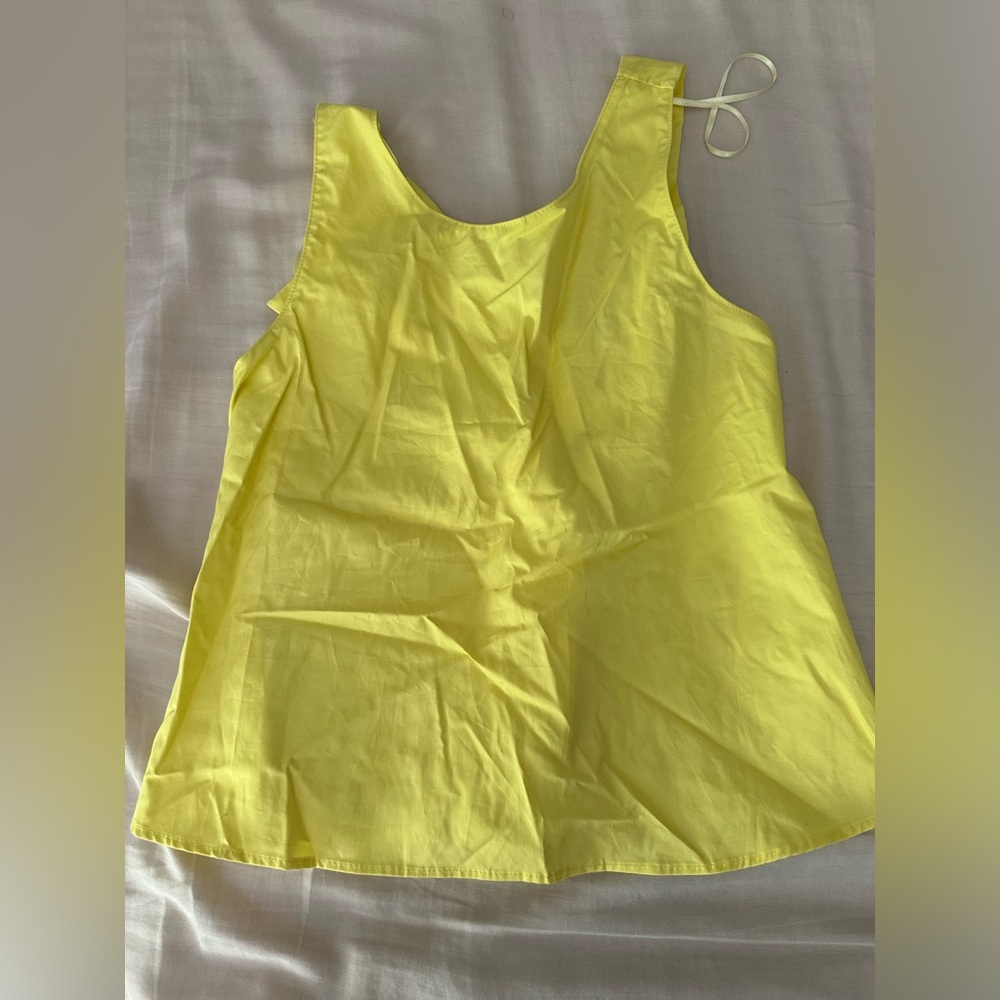 ZARA Yellow Bow Back Top
